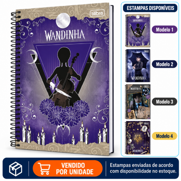 Caderno CD Universitário Wandinha 1 Matéria 80 Folhas Tilibra