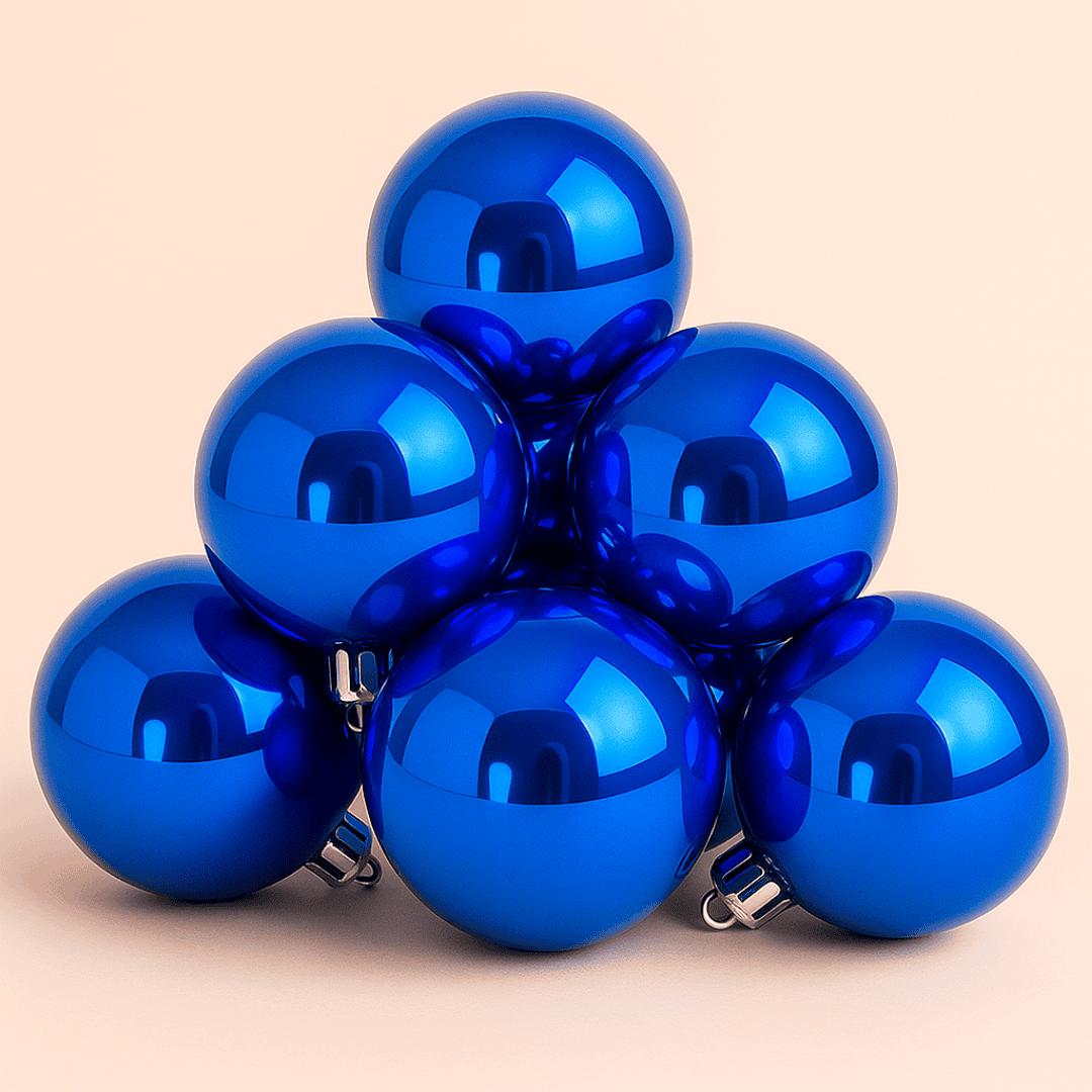 Bola de Natal Azul 6 Peças Chazak