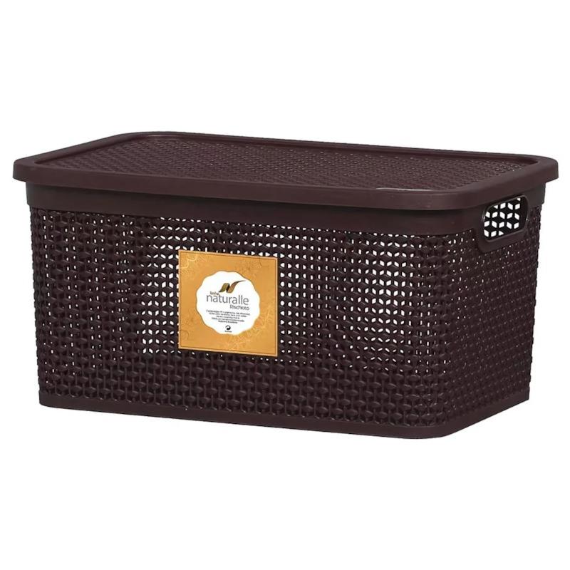 Caixa Rattan 4,0Lt Marrom Rischioto