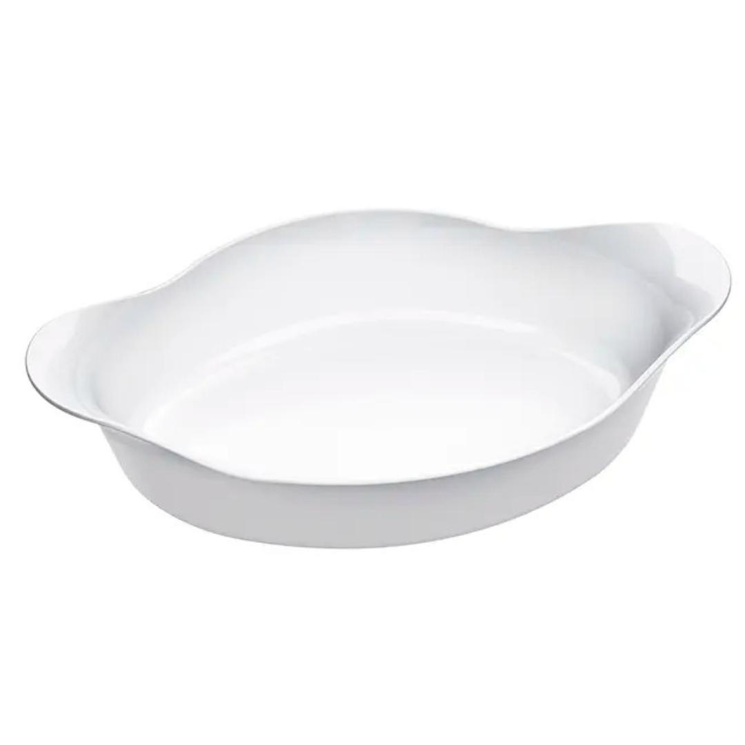 Assadeira Oval Branca Marinex Opaline De 1,4L