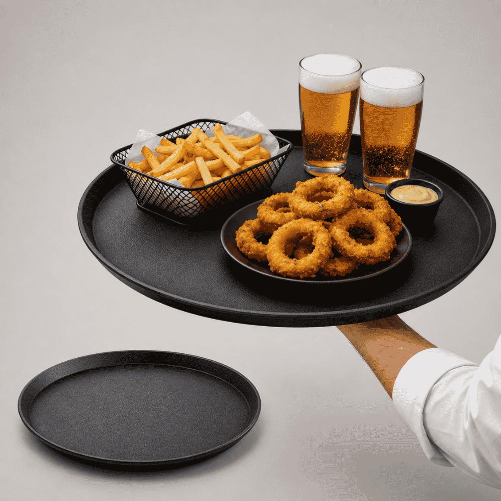 Bandeja Redonda Plástica para Garçom Kehome