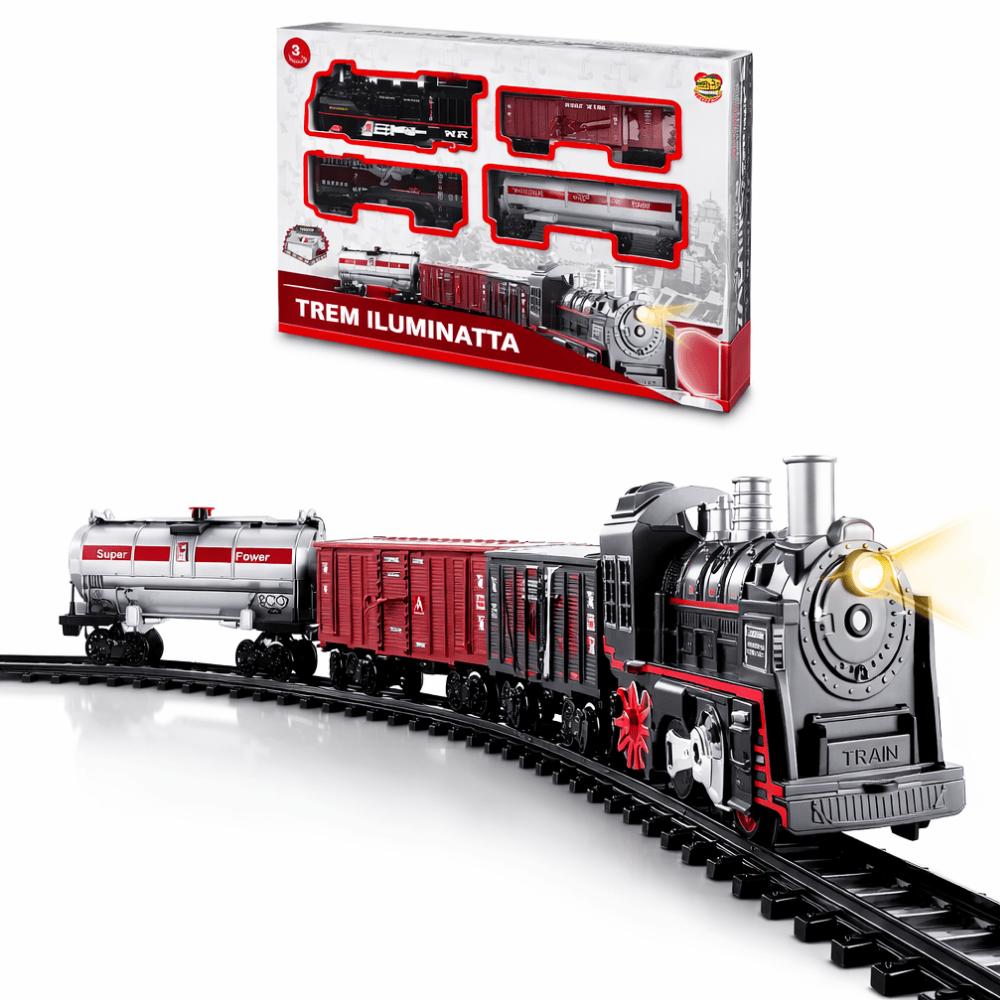 Pista Trem Locomotiva Com Luz Dmbrasil