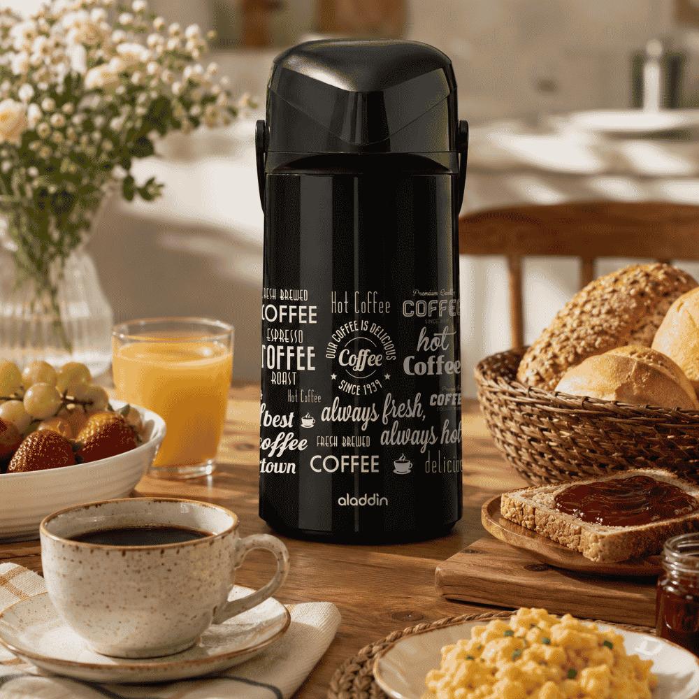 Garrafa Térmica Massima 1,8L Marrom e Preto Coffee Aladdin
