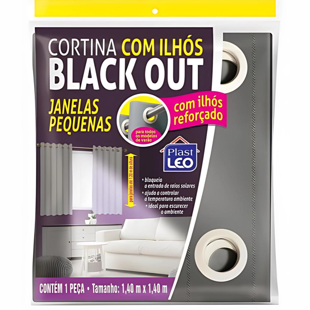 Cortina Blackout Varão 1 Peça C/Ilhós Plast-Leo