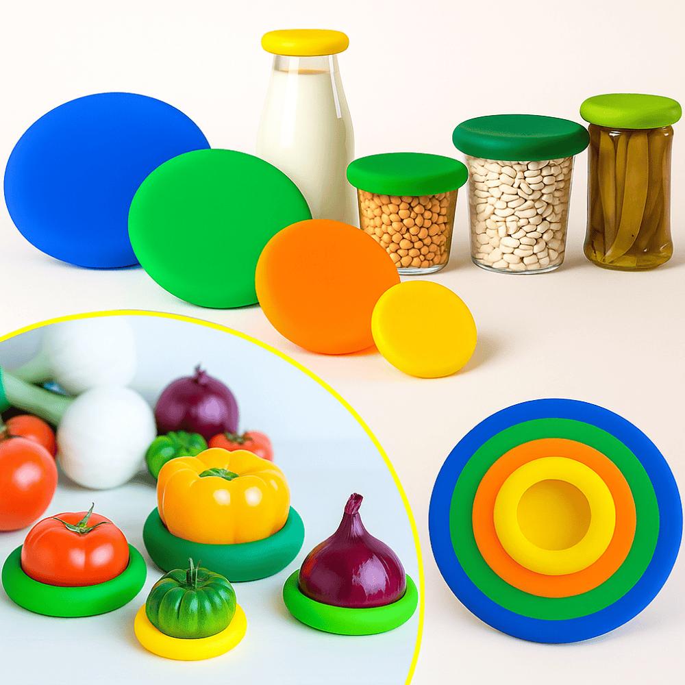 Jogo Tampa P/Pote Silicone 4Pcs