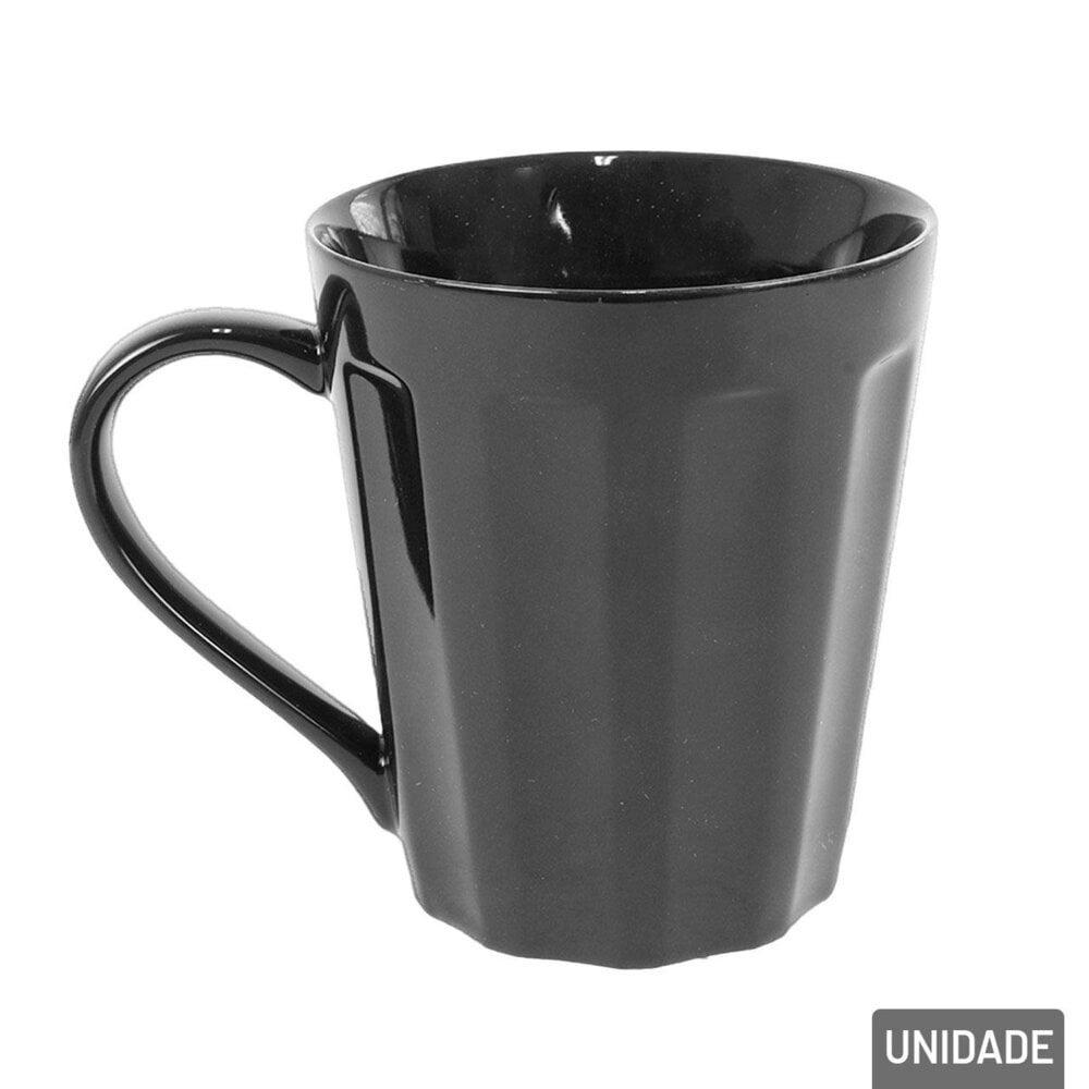 Caneca Canelada Preto 250Ml Rr