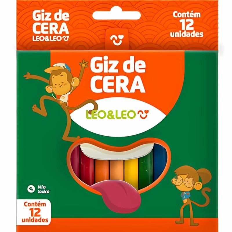 Giz De Cera 12 Cores Fino Leo E Leo