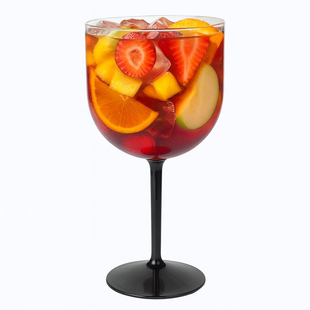 Taça Gin Bicolor Acrílico Cristal Pé Preto Mazel