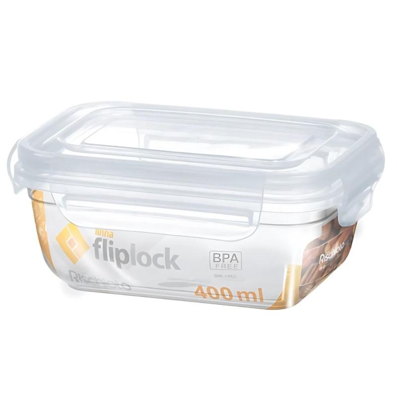 Pote Retangular Fliplock 400Ml Rischioto