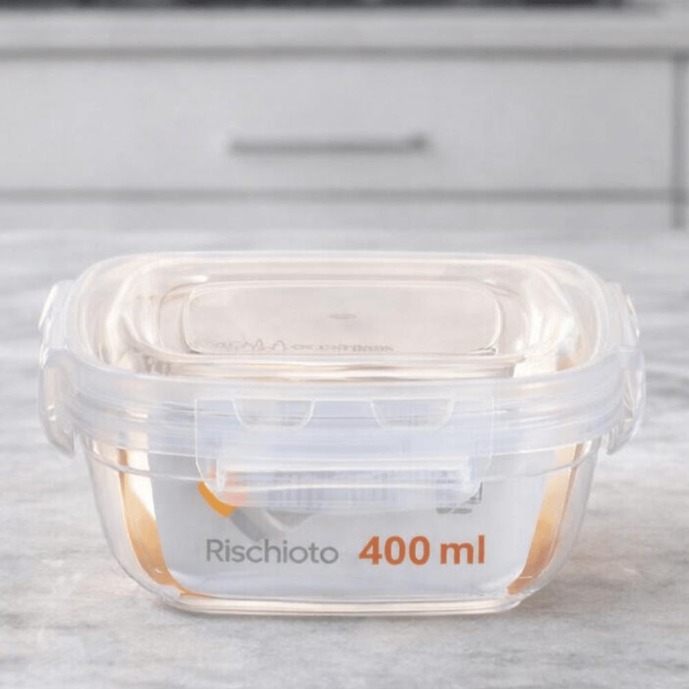 Pote Quadrado Fliplock 400Ml Rischioto