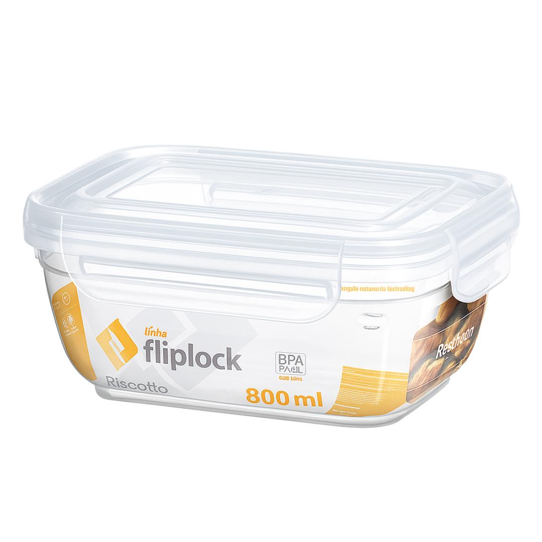 Pote Quadrado Fliplock 800Ml Rischioto
