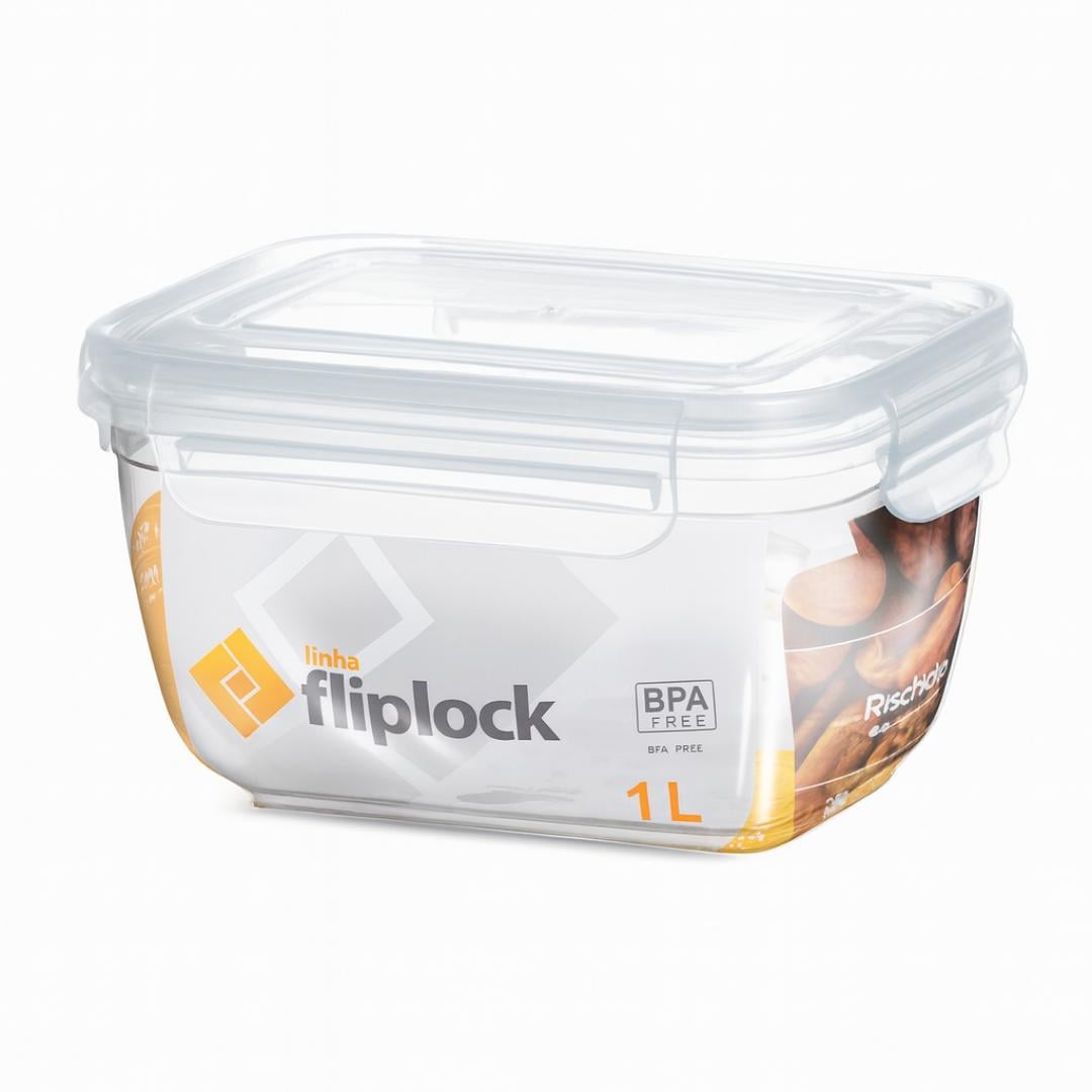 Pote Retangular Fliplock 1Lt Alto Rischioto