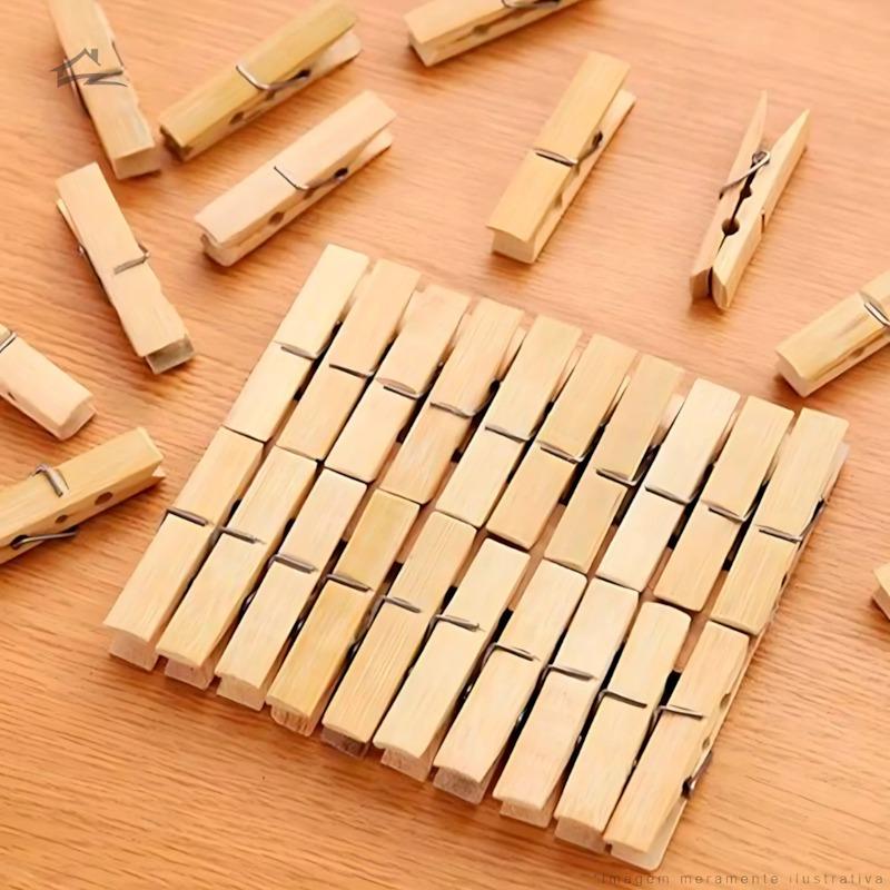 Pregador De Bambu 20Pcs Amigold