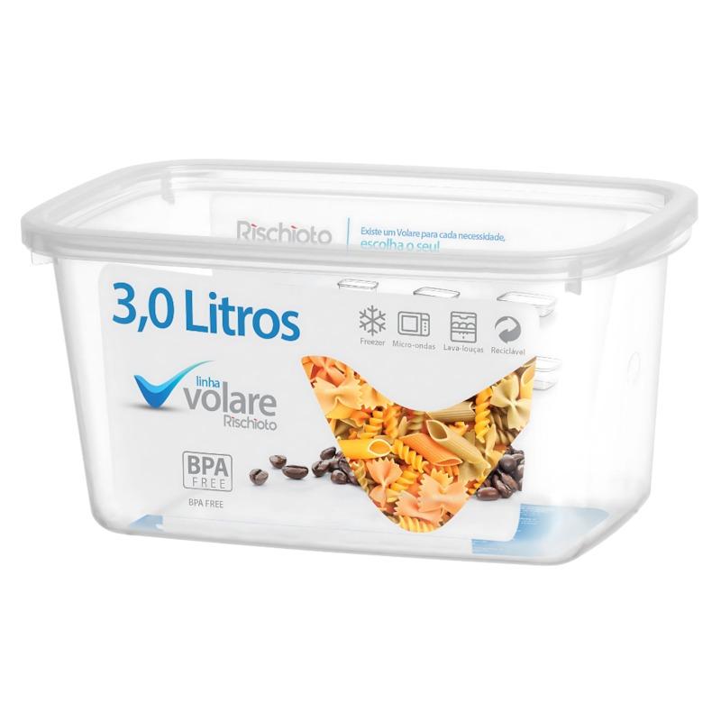 Pote Retangular Volare 3Lt Rischioto