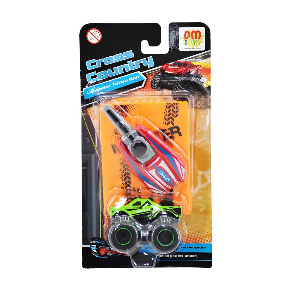 Carrinho Cross Country com Lançador e Rampa DM Toys