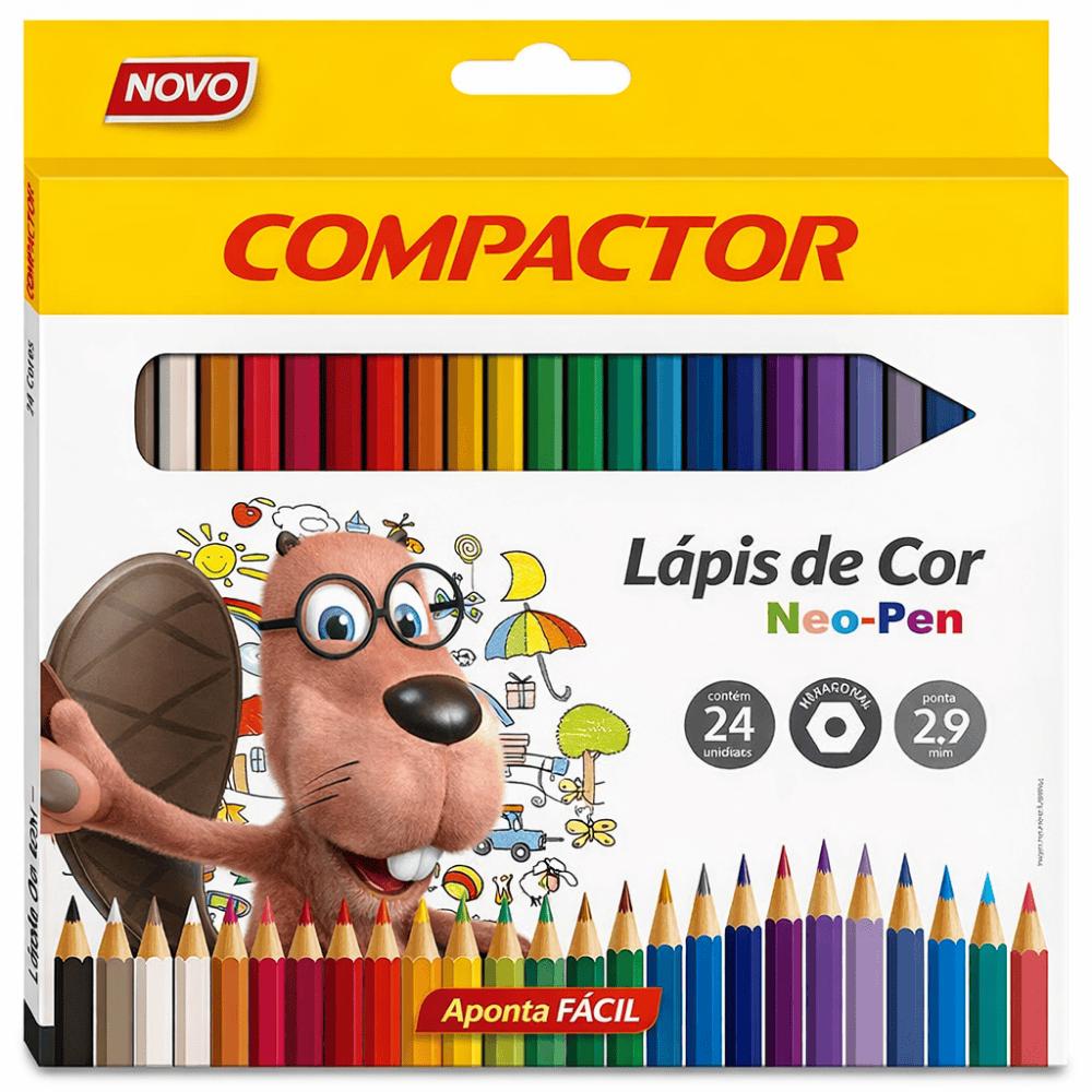 Lapis De Cor Neopen Madeira 2.9mm 24 Cores Compactor