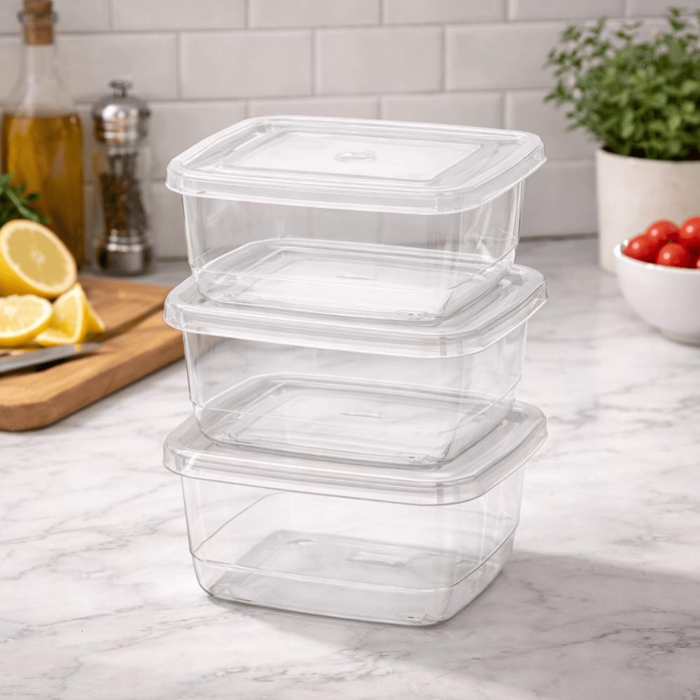 Conj Pote Médio Quadrado 3Pcs Linha Prime Ercaplast