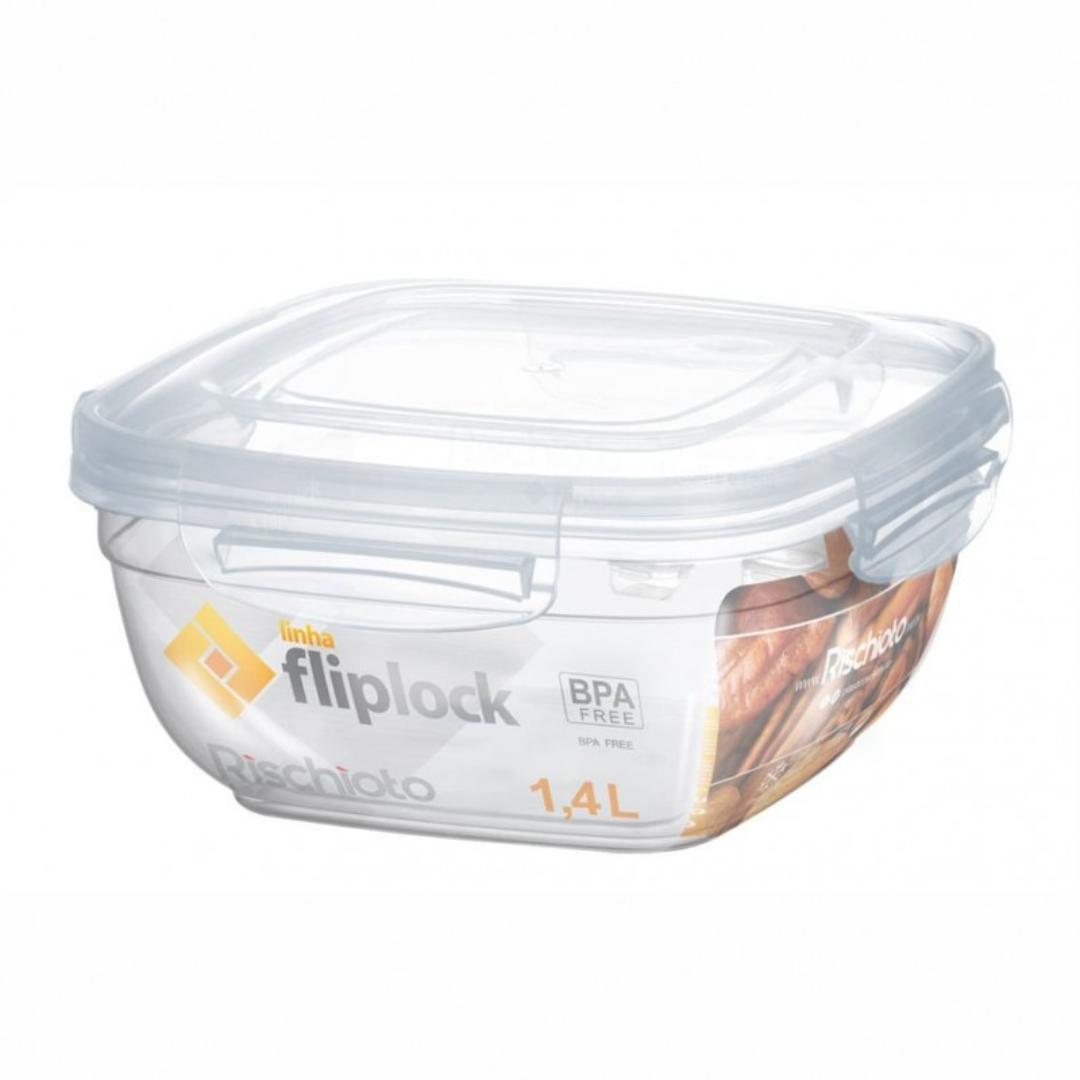 Pote Quadrado Fliplock 1,4Lt