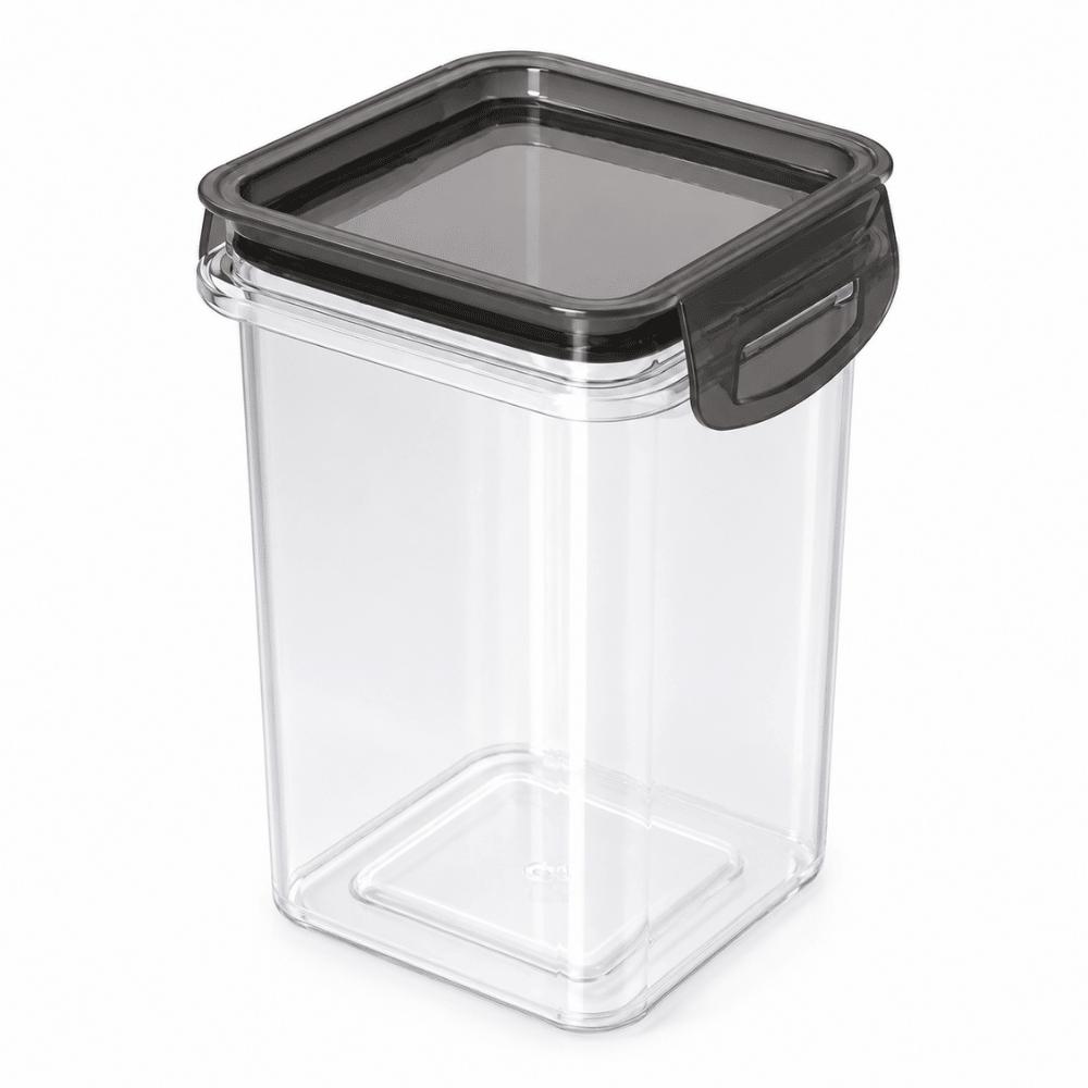 Porta Mantimentos Trava Mais Quadrado Cristal 830ml Plasútil