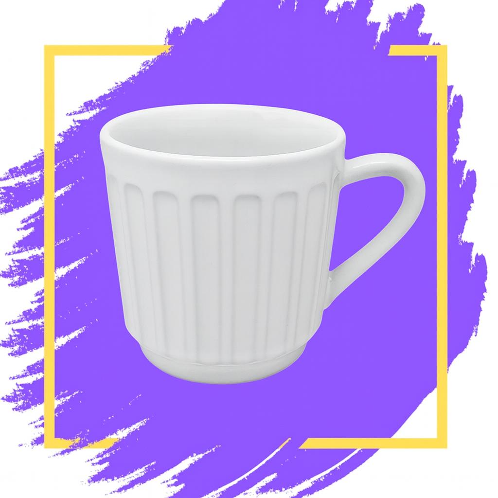 Caneca Canelada Branca 150M