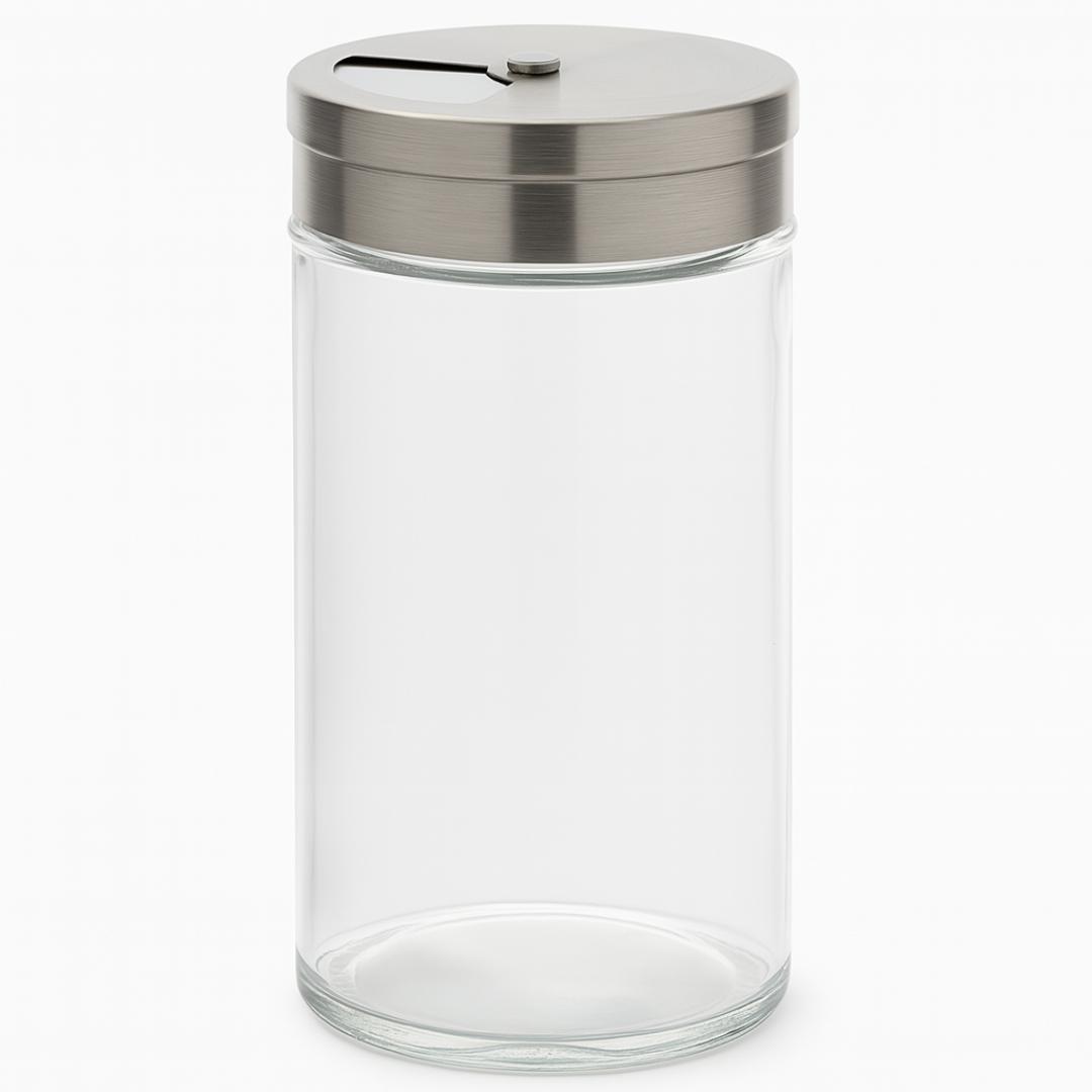 Pote de Vidro com Tampa Dosadora Inox Coliseu