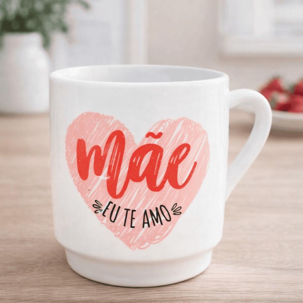 Caneca Lisa Branca Decorada Mãe 200Ml Horacilio