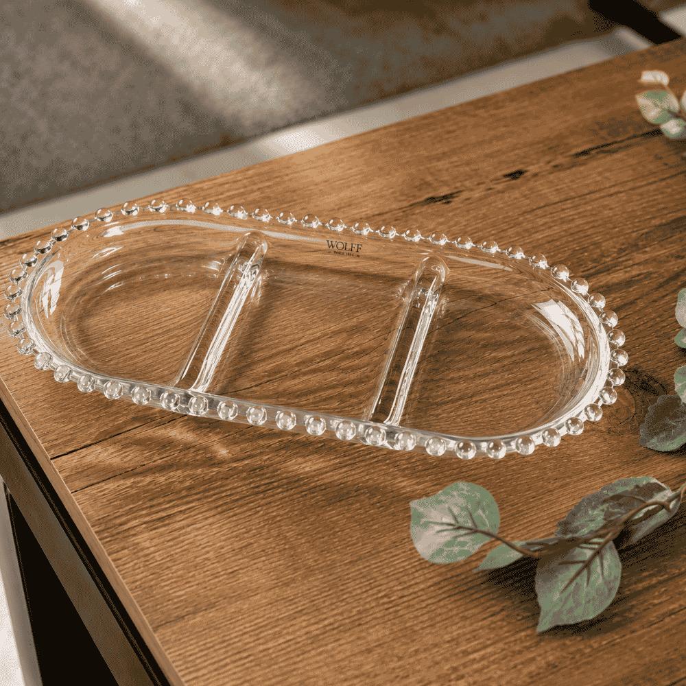 Petisqueira com 3 Divisões Oval Pearl Coliseu