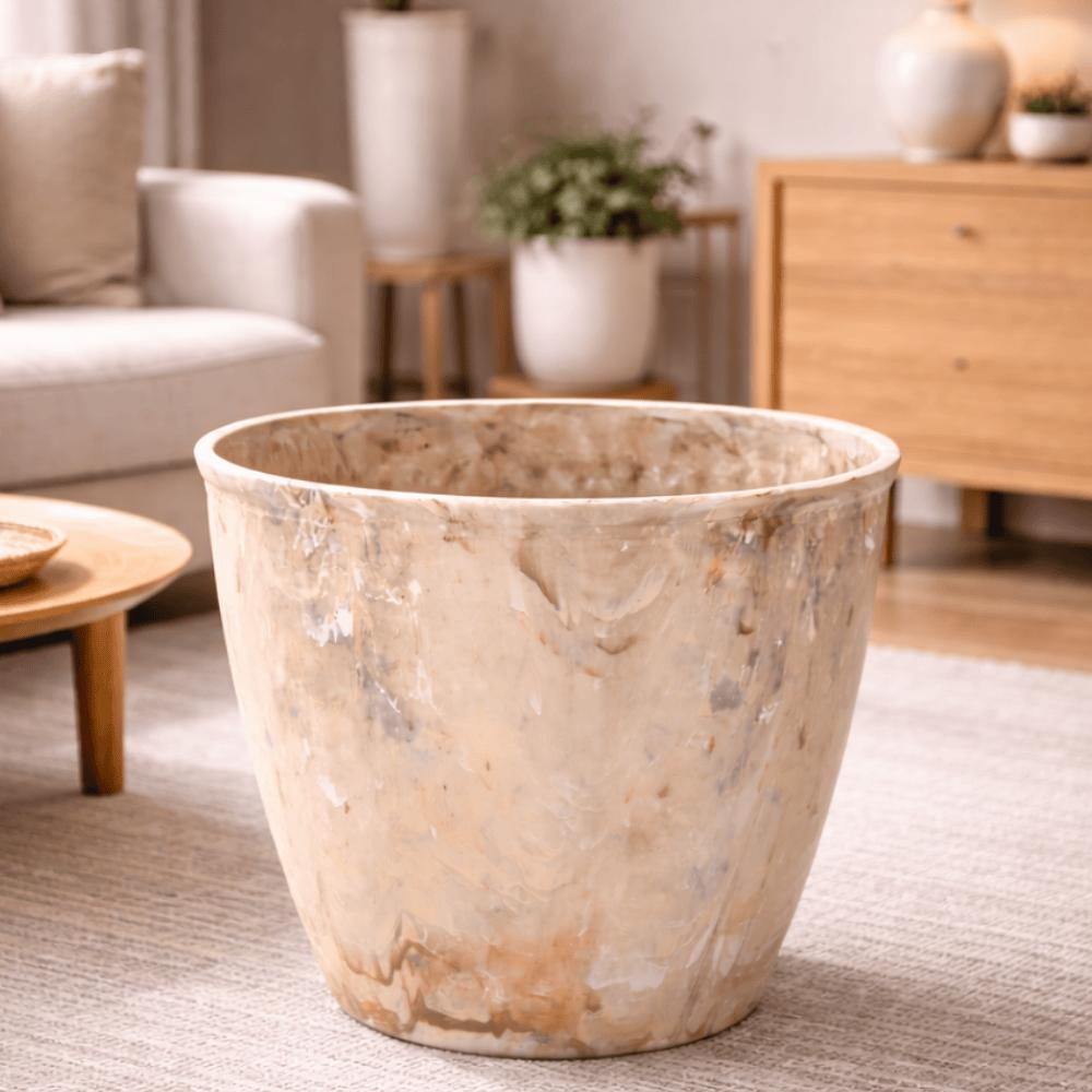 Vaso Redondo Bege Travertino 750Mm Injeplastec
