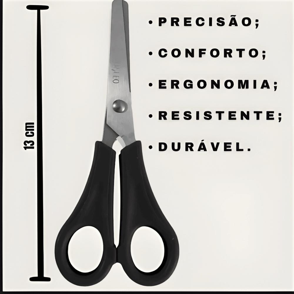 Tesoura Escolar Black Inox Leo E Leo