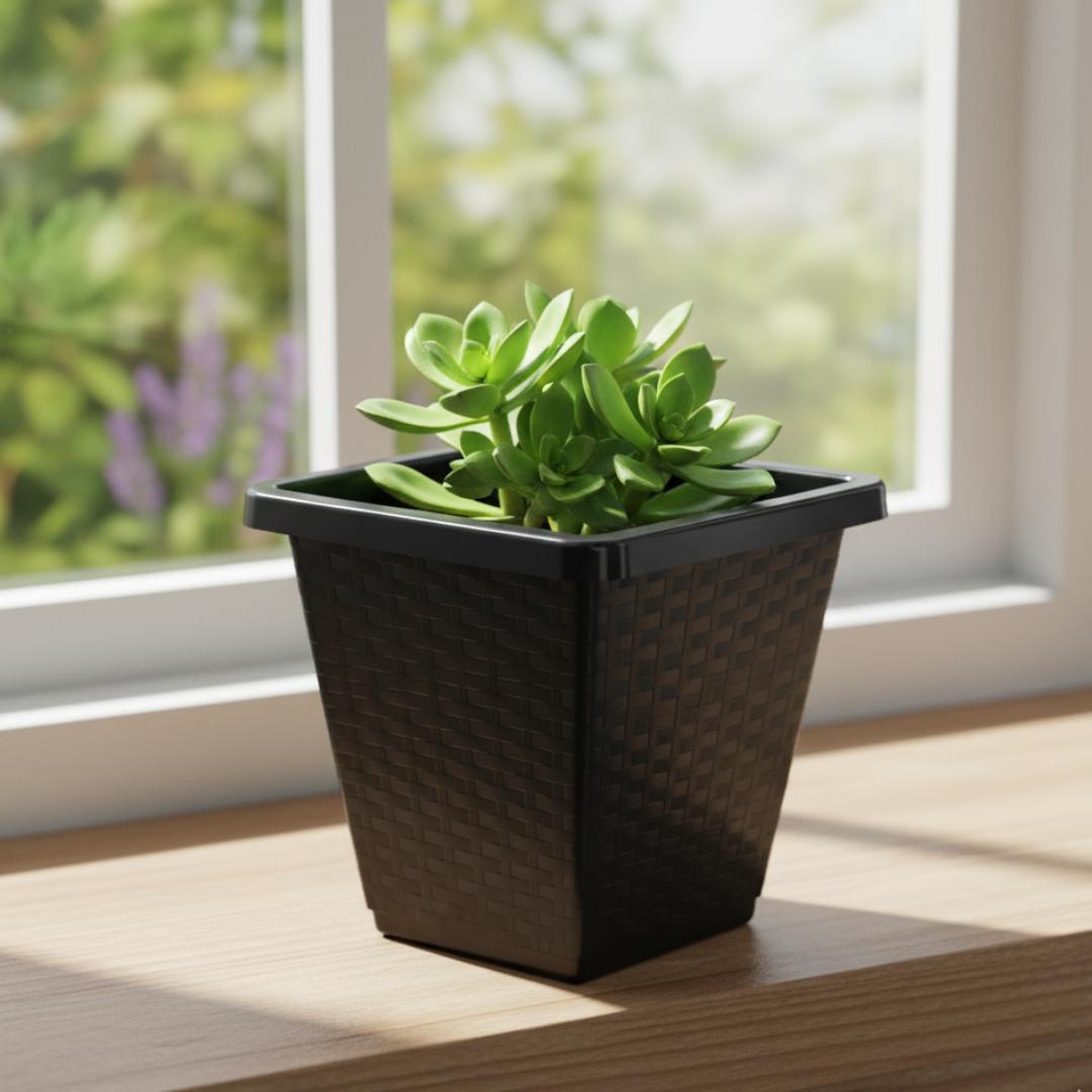 Vaso Quadrado Rattan N11 Color Pratic