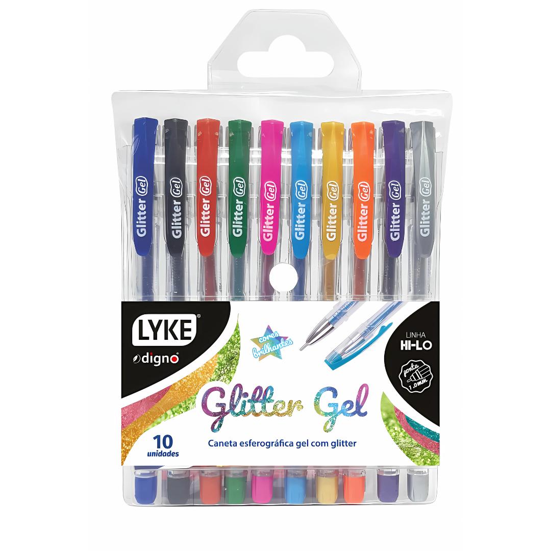 Caneta Gel Glitter 1,0Mm 10Cores Lyke