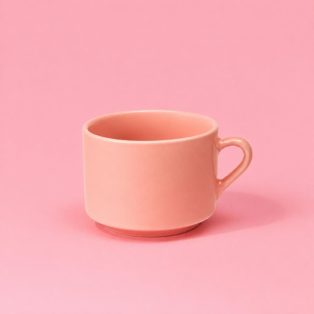 Xícara de Chá Lisa Rosa 150ml Horacilio