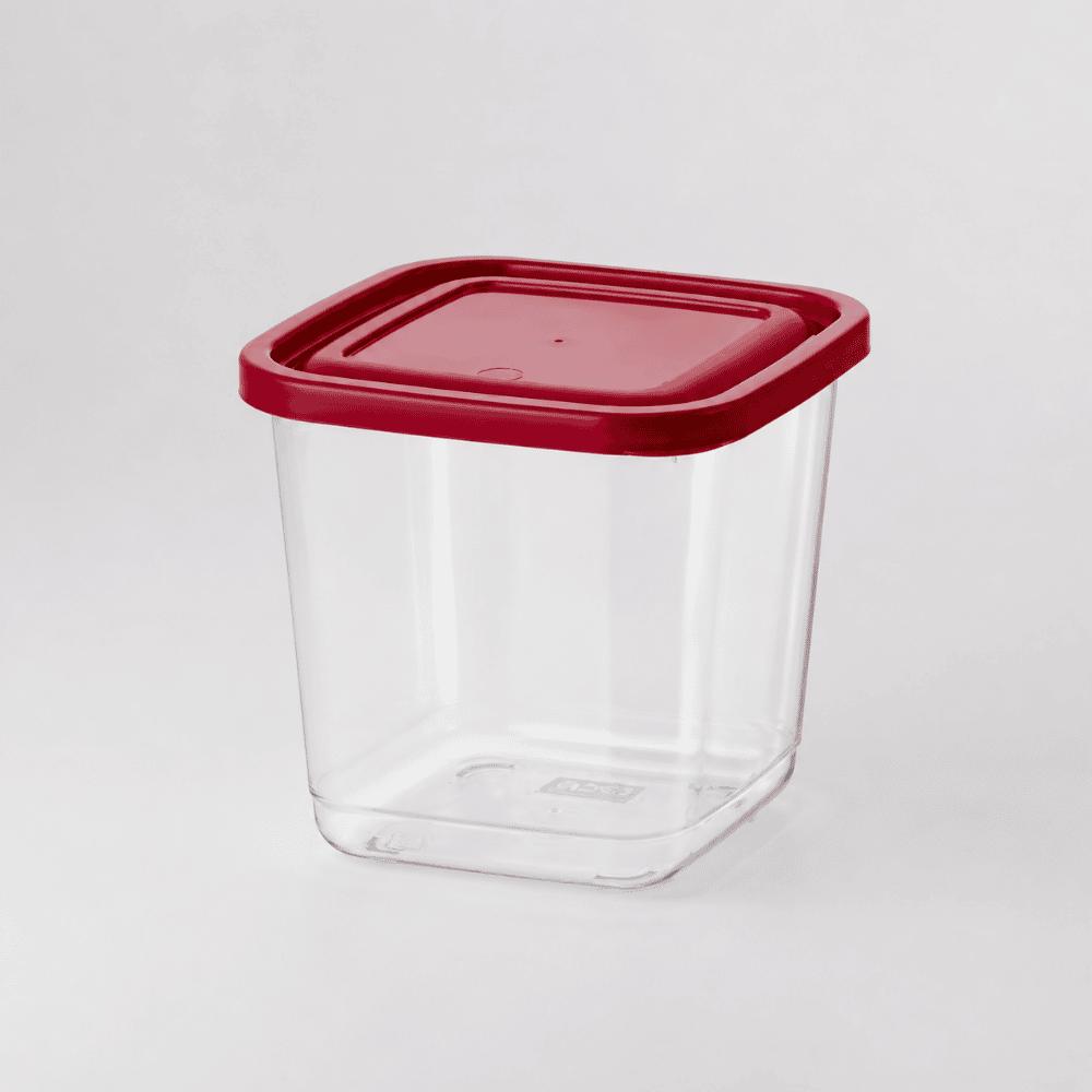 Pote para Mantimentos Quadrado 1,1 Litro Transparente Ercaplast