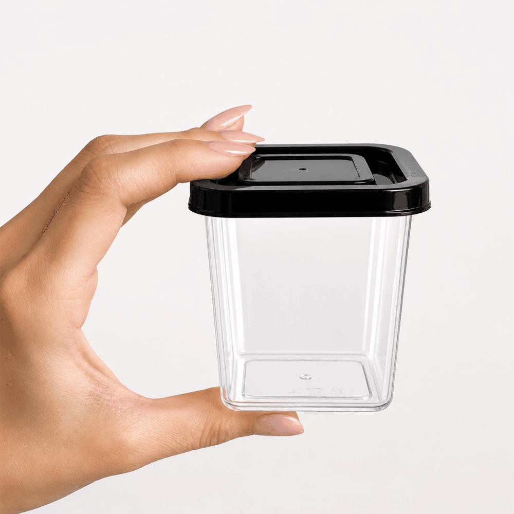 Pote Condimento Quadrado 200ml Transparente Ercaplast