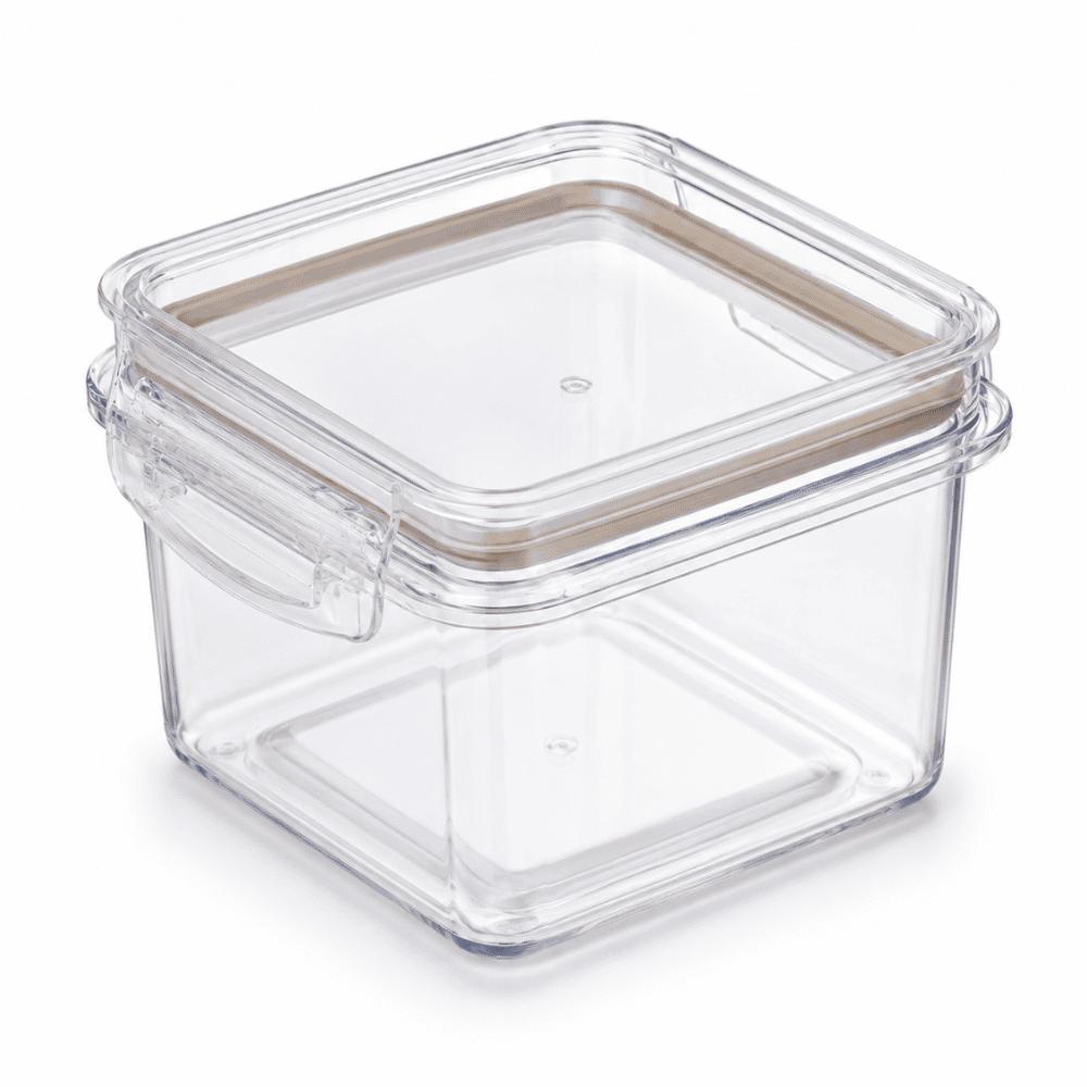 Porta Mantimento Trava Mais Quadrado Cristal 380ml Plasútil