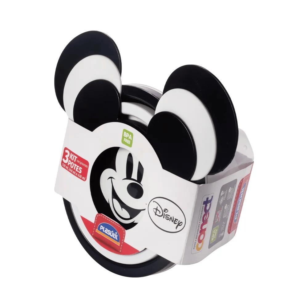 Conjunto 3 Potes Conect Mickey Plasutil
