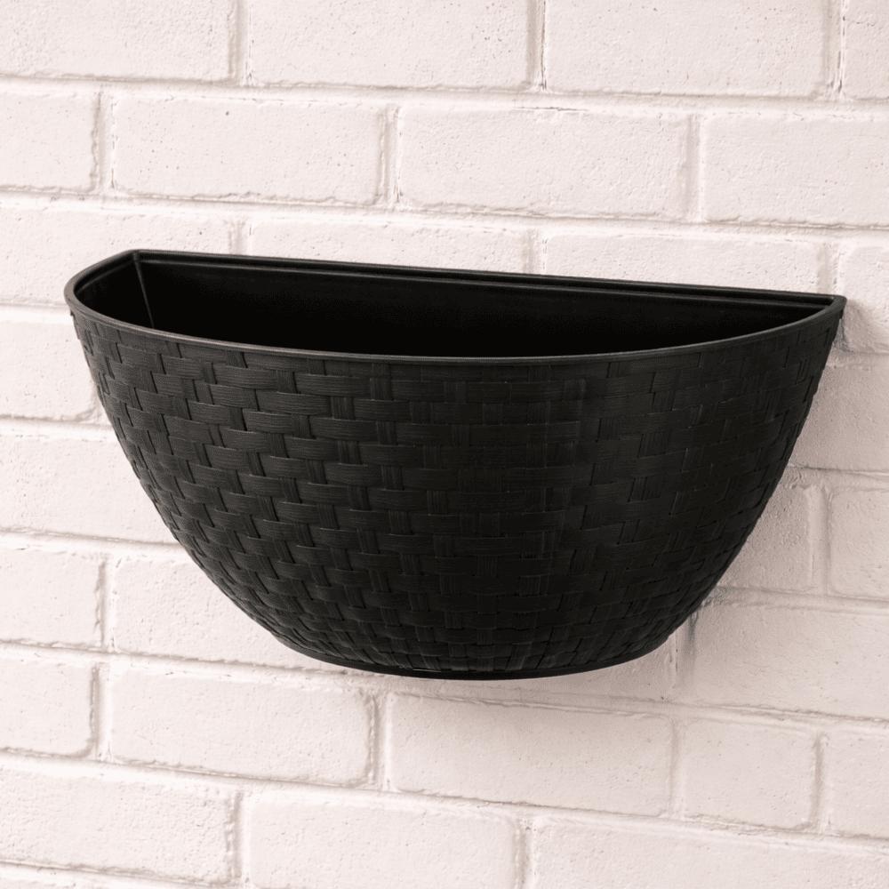 Vaso De Parede Ratan Preto 3,3L Ercaplast
