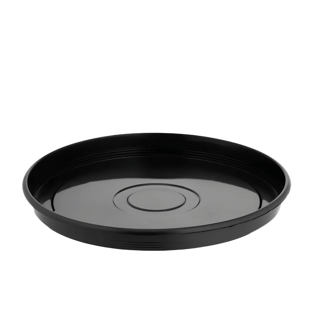 Prato para Vaso Redondo Preto 20,5cm Ercaplast