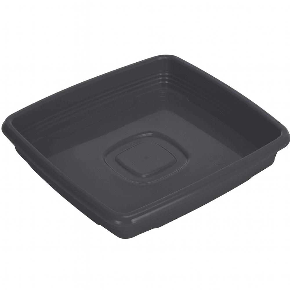 Prato Para Vaso Quadrado 20,5Cm Preto Ercaplast