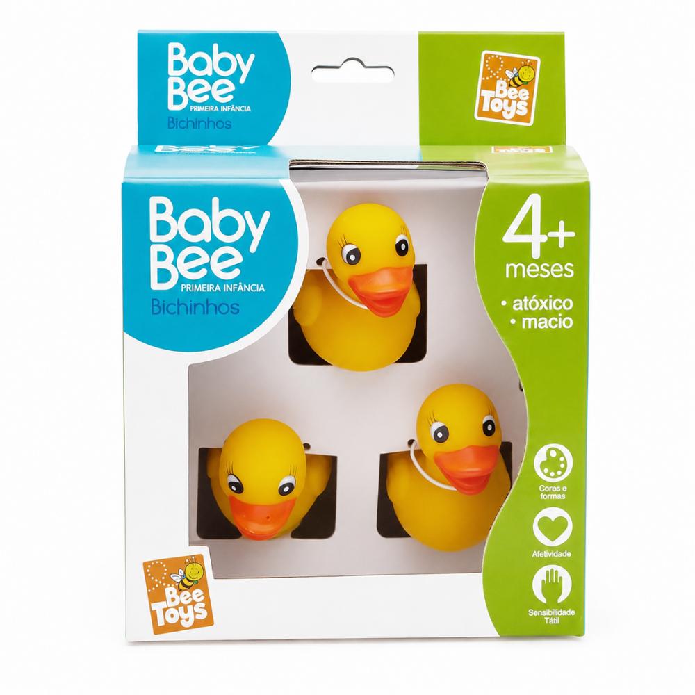 Patinho 3 Filhotes para Banho Bee Toys