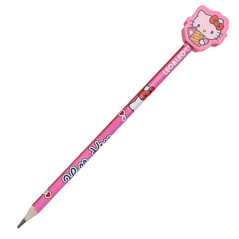 Lápis Hb Com Borracha Hello Kitty Leo E Leo