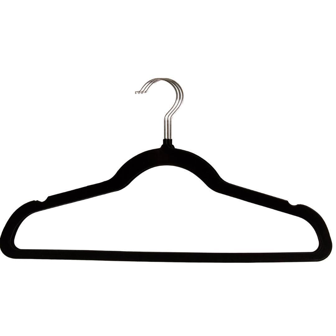 Cabide Veludo Preto 3Pcs Fafa