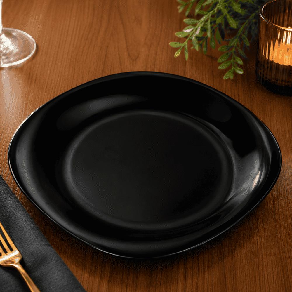Prato de Vidro Preto 21,5cm Inga