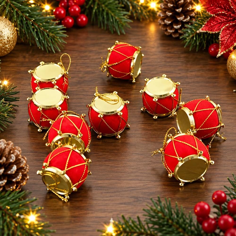 Tambor Decorativo para Árvore de Natal 2,5cm 9 Peças Chazak
