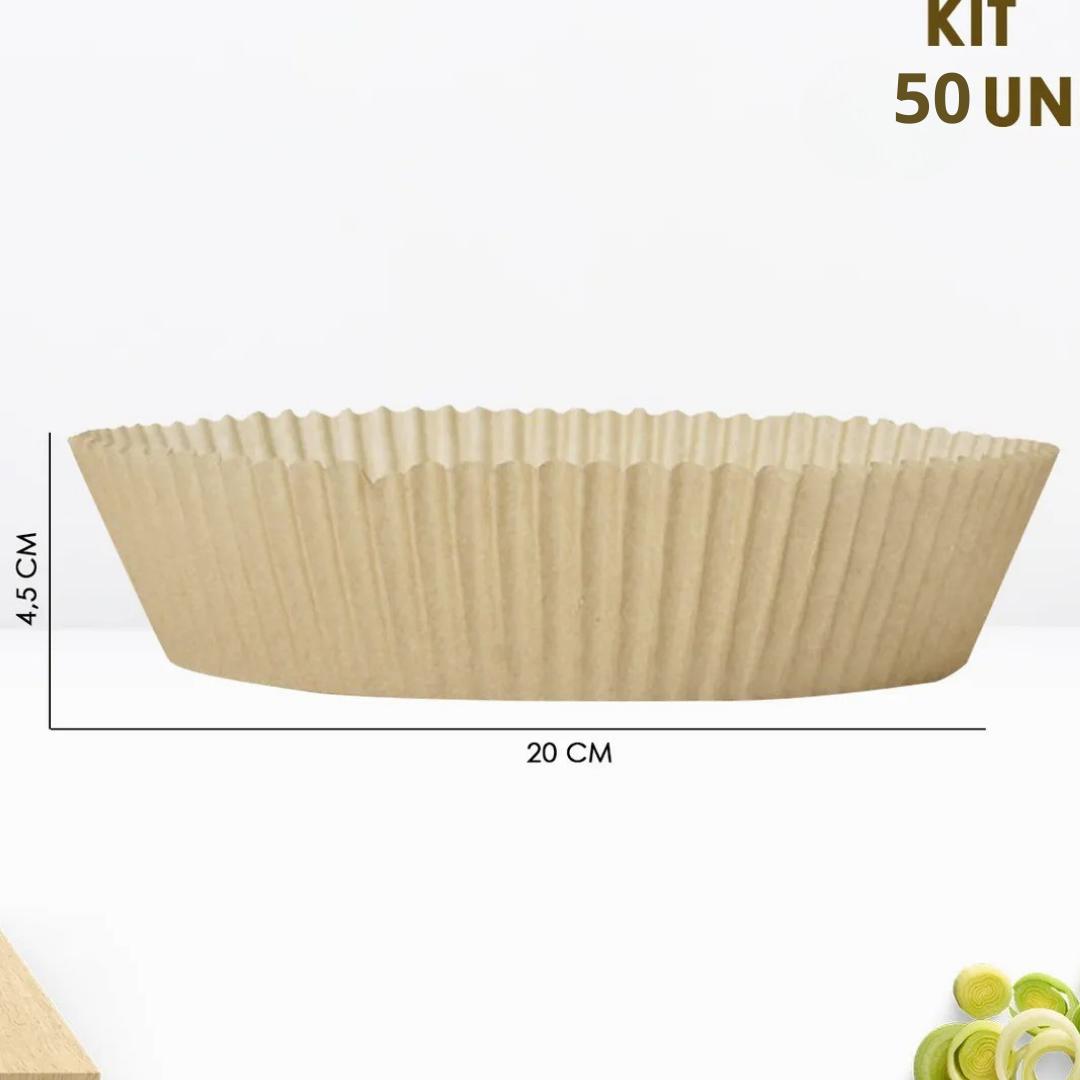 Kit 50 Forma Protetora Em Papel Para Air Fryer 20Cm