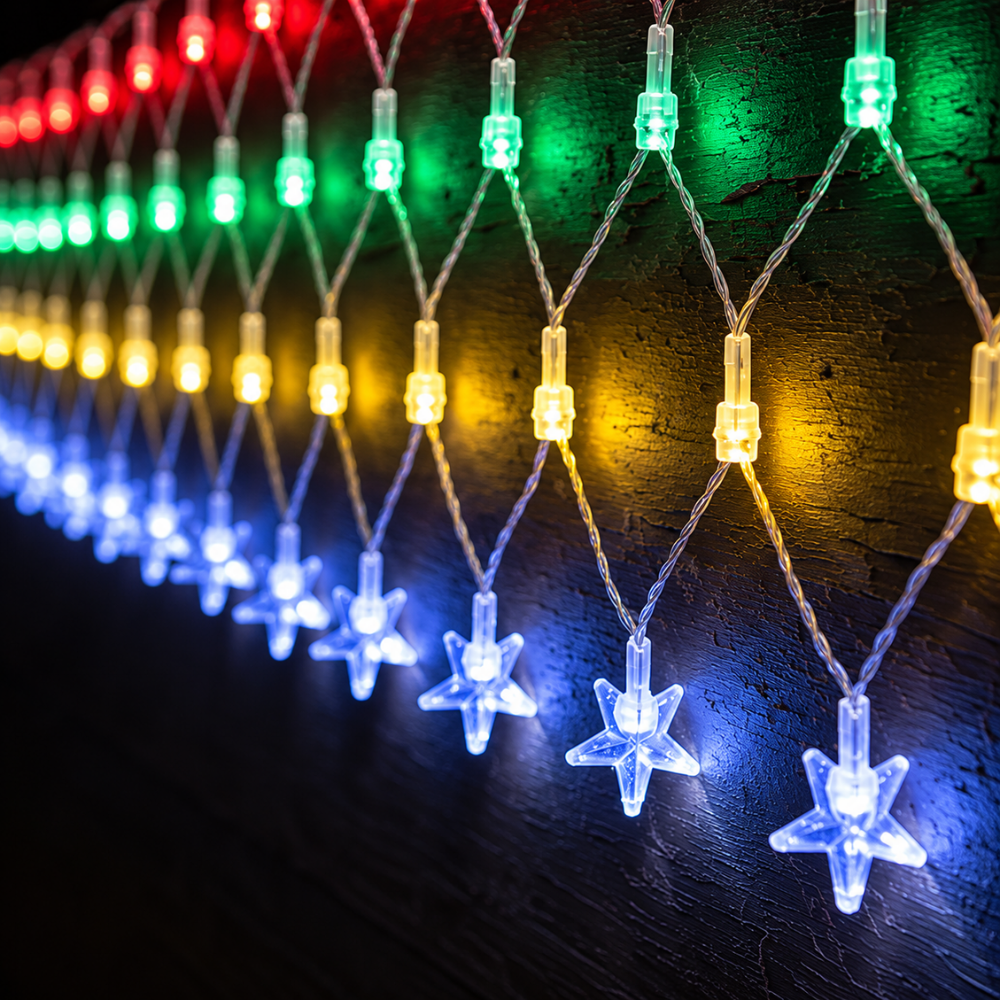 Pisca-Pisca Rede de Natal 120 LEDs Coloridos Estrela 3 m 127V Rio Master