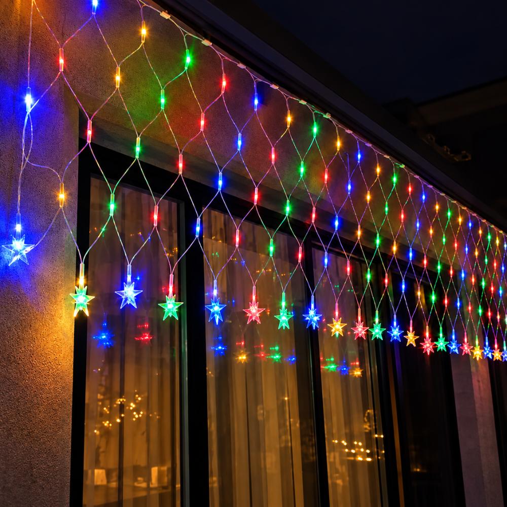 Pisca-Pisca Rede de Natal 120 LEDs Coloridos Estrela 3 m 127V Rio Master