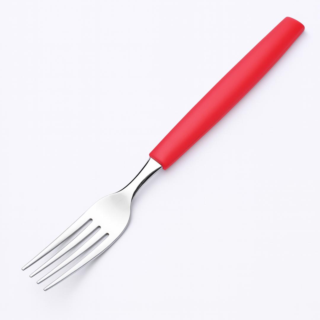 Garfo Mesa Color Vermelho Original Steel