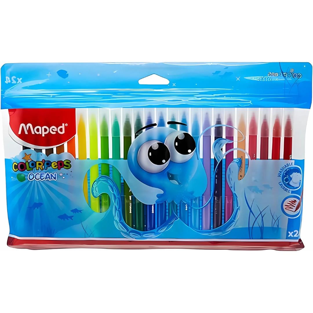 Caneta Hidrografica Colorpeps Ocean Polvo Maped 24 Cores