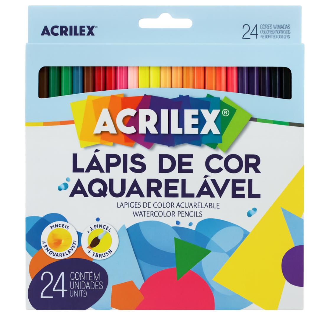 Lápis De Cor Aquarelável Acrilex 24 Cores